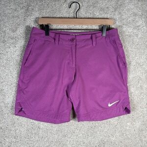 Nike‎ Golf Women's 8 Tour Performance Golf Shorts Purple Dot Print 6" Inseam